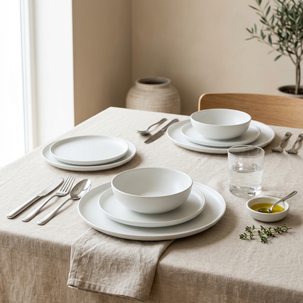 Sleek Minimalist Porcelain Dinnerware Set